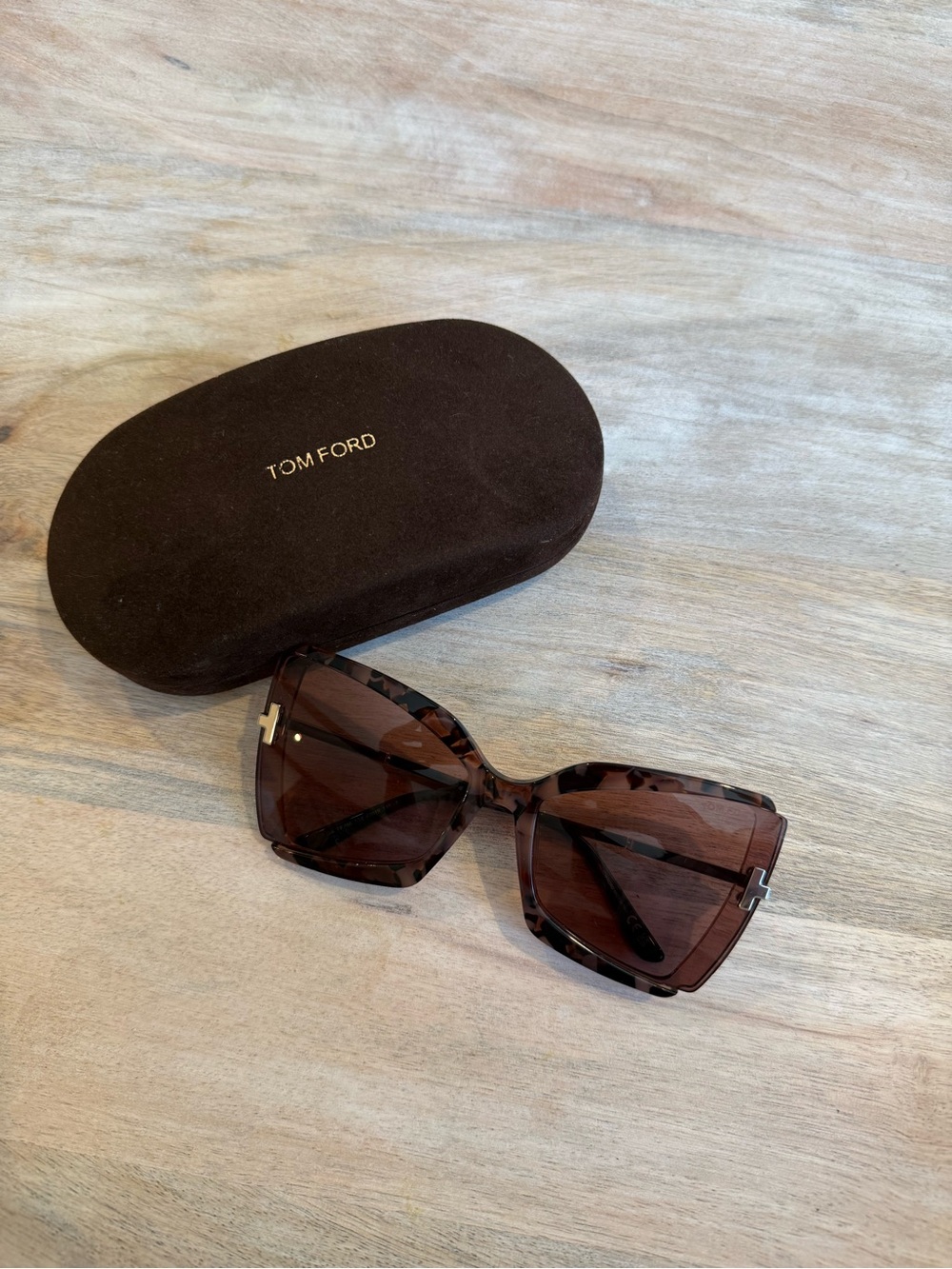 Tom Ford Women's Tortoiseshell Sunglasses with Brown Lenses